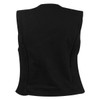 Jafrum LV771 Womens Zipper Front Stretchable Sides Blue or Black Denim Vest-Black-Back View-1