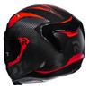 HJC RPHA 11 Carbon Bleer Helmet - Black/Red Rear View