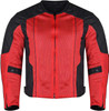 Advanced Vance VL1627 3-Season Mesh/Textile CE Armor Motorcycle Jacket - black/red - front view