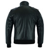 Vance Leather VL551B Men's Sven Bomber Black Waxed Premium Cowhide Motorcycle Leather Jacket with Removeable Hood  - back