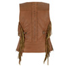 High Mileage HML1103T Ladies Premium Brown Vest with Fringes and Rivets  - Back View