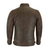 Vance Leather VL550CBr Men's Cafe Racer Waxed Lambskin Chocolate Brown Motorcycle Leather Jacket - back