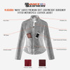 VL650Bu Vance Leathers' Ladies Premium Soft Lightweight Burgundy Fitted Leather Jacket infographic

