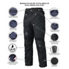 Mens Advanced All Weather CE Armor Waterproof Motorcycle Pants - Info Graphics