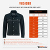 Vance-VB510BK-Mens-Black-Heavy-Duty-Denim-Button-Front-Motorcycle-Jacket-sizechart