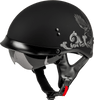 Gmax-HH-65-Corvus-Half-Face-Motorcycle-Helmet-with-Peak-Visor-matte black/tan-side-view