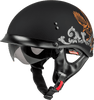 Gmax-HH-65-Corvus-Half-Face-Motorcycle-Helmet-with-Peak-Visor-matte black/silver/orange-side-view