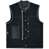 Vance-Leathers-VB924WH-Men's-Denim-Leather-Motorcycle-Vest-with-White-Stitching-conceal-carry-pocket