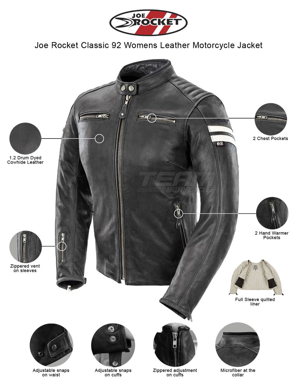 women's leather motorcycle jacket with armor