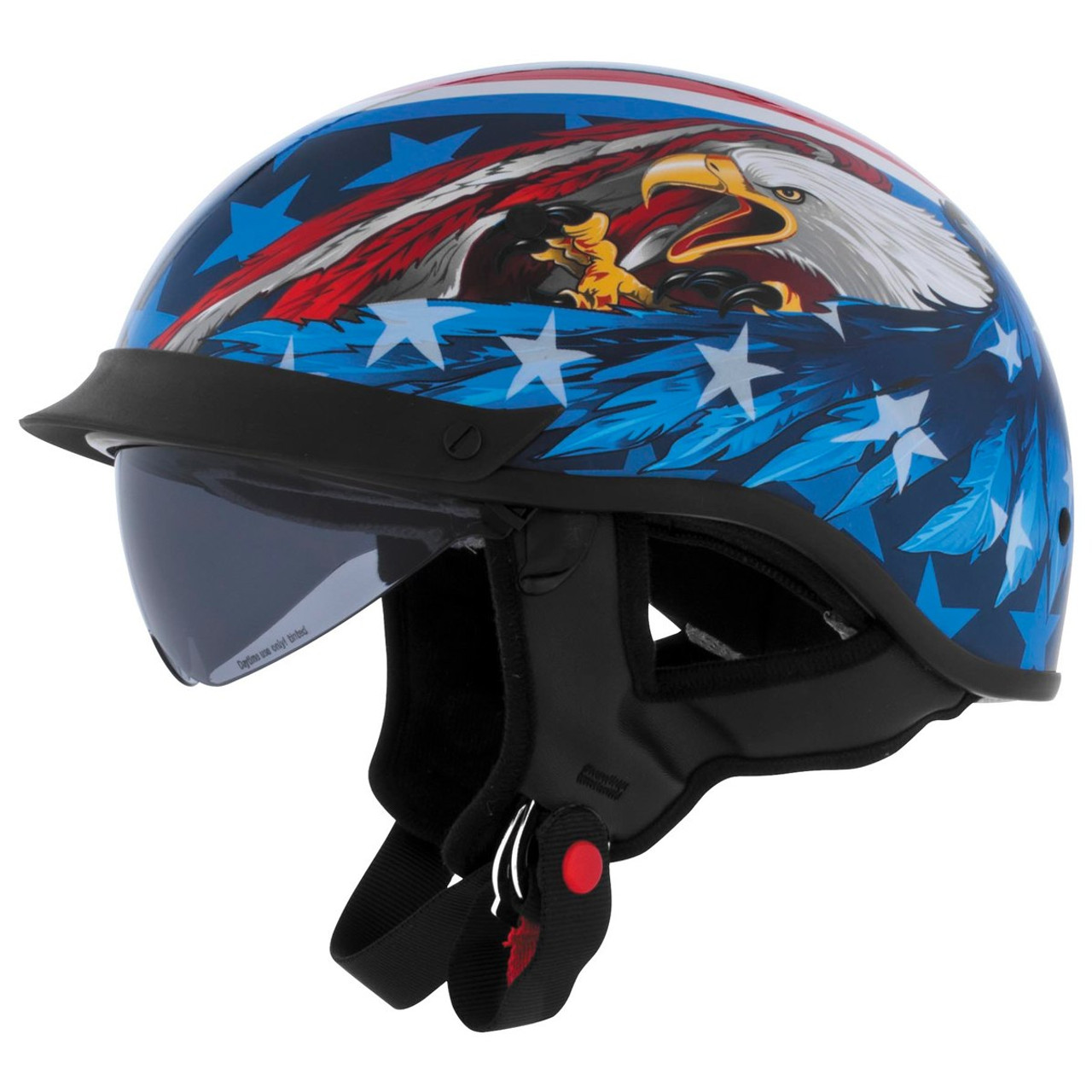 Cyber U-72 Eagle Half Helmet with Internal Shield