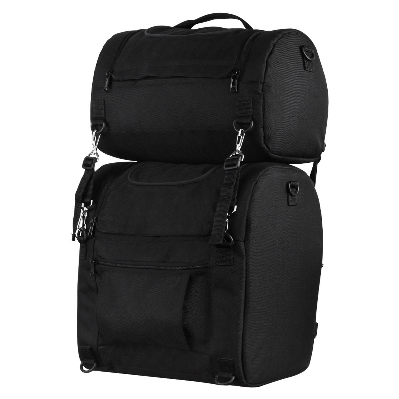 2 Piece Large Vance Leather VS1349 Studded Textile Travel Bag/Back Pack 