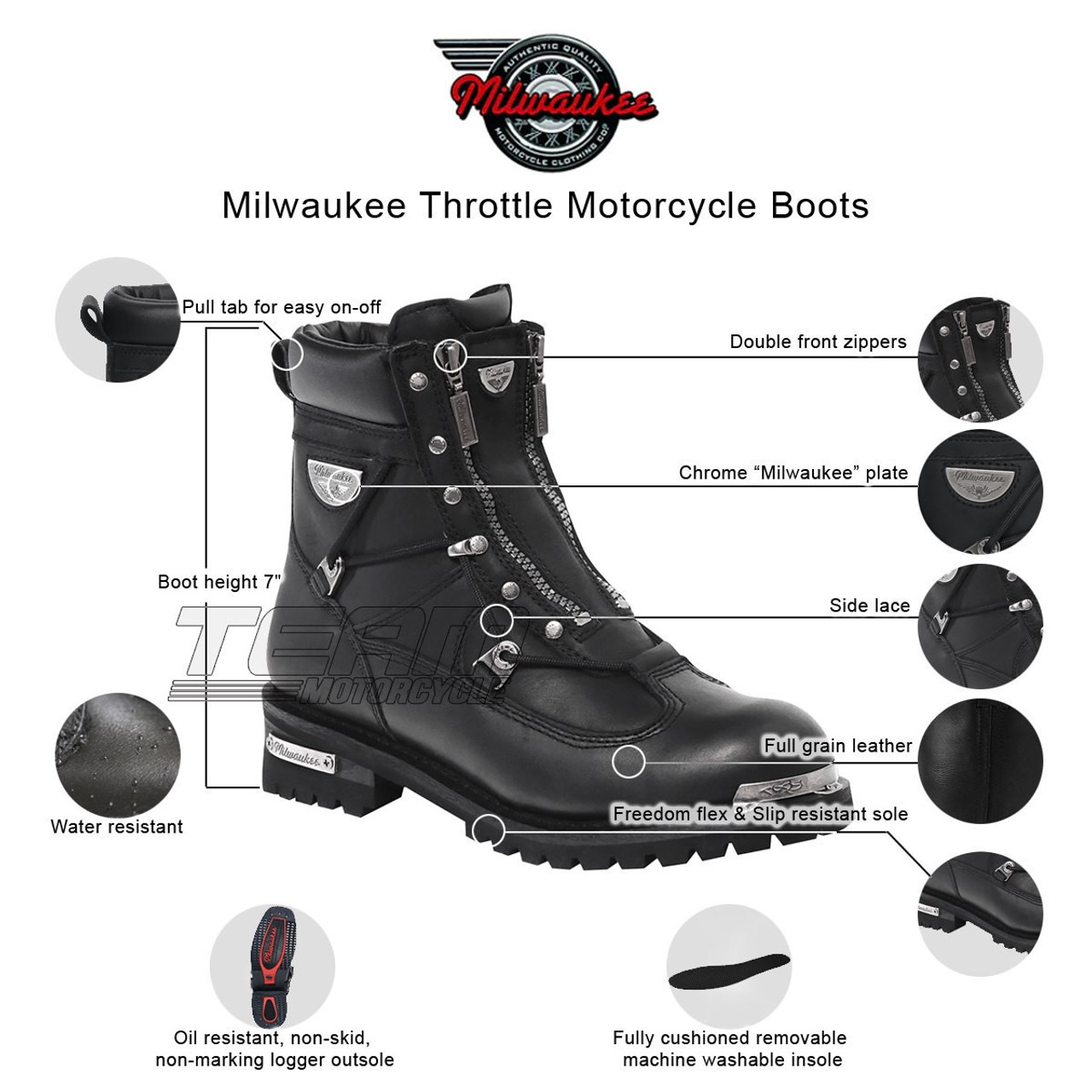 mens black leather motorcycle boots