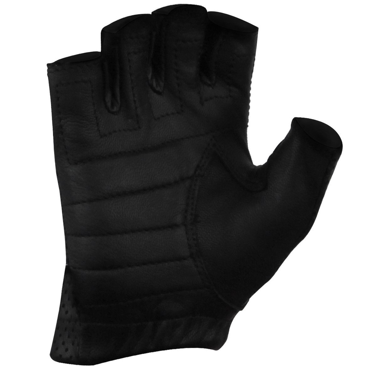 black and brown leather gloves