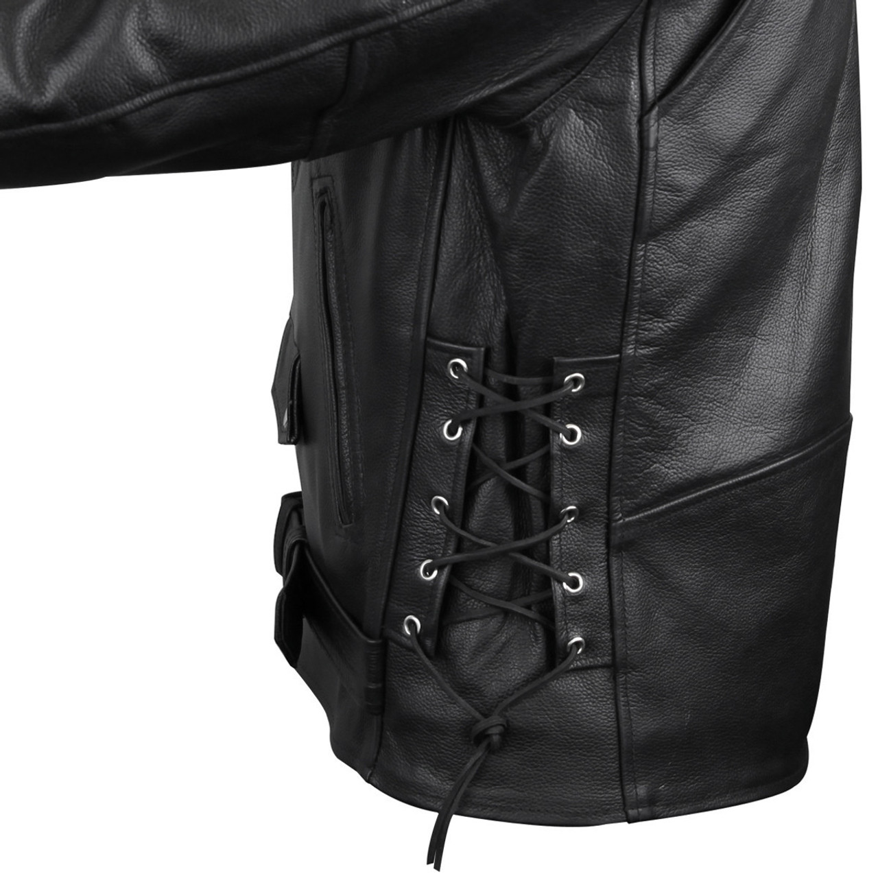 Vance Ladies Premium Goatskin Classic Motorcycle Leather Jacket