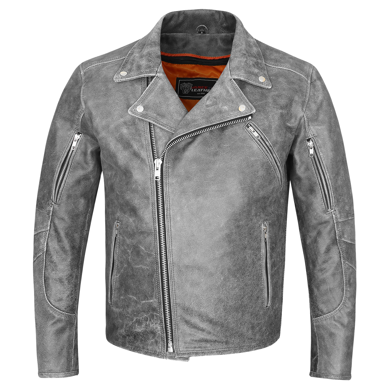 MUSINSA | LMOOD Blaze Cowhide Leather Jacket Burnt Brown