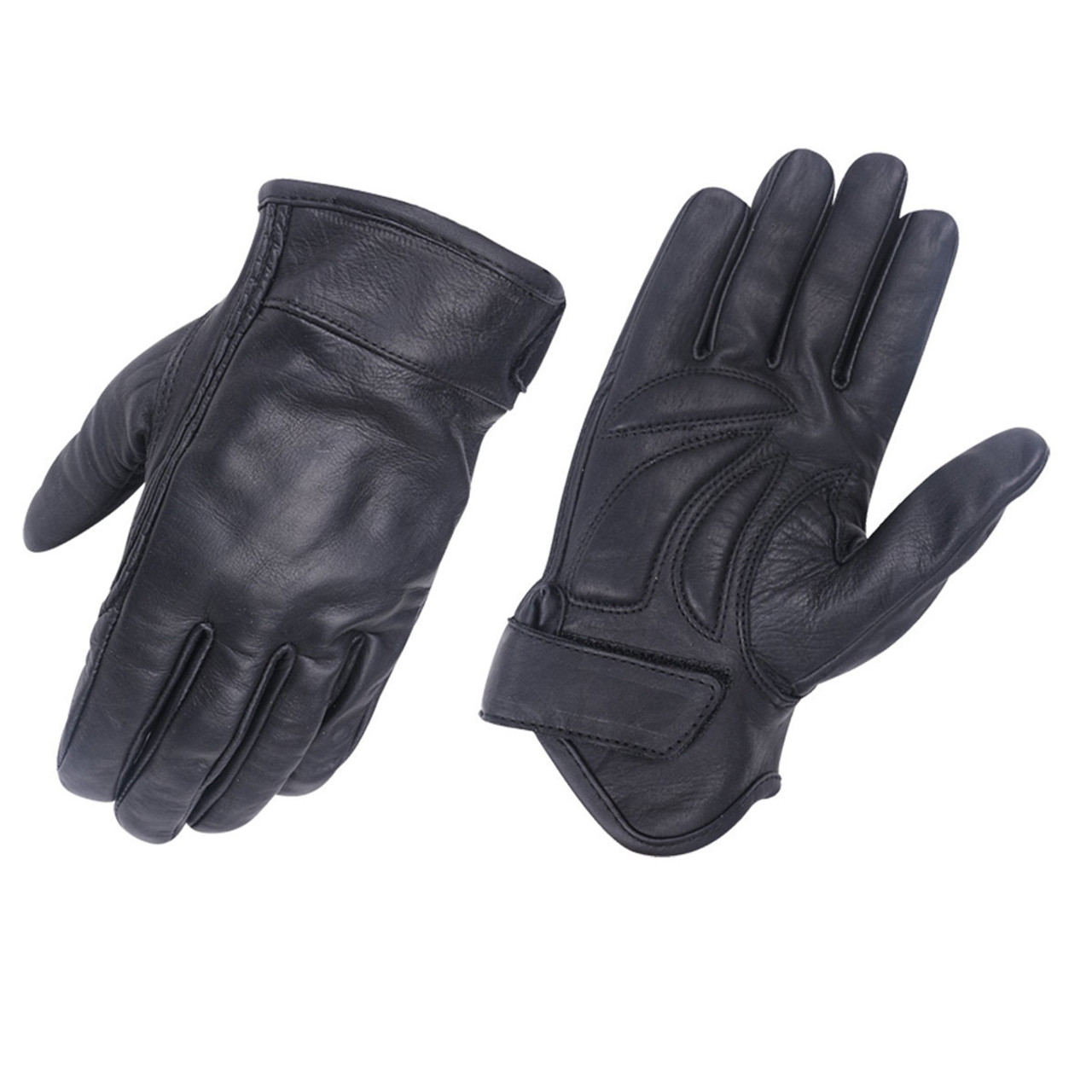 Men's Fingerless Leather Gloves with Gel Palm