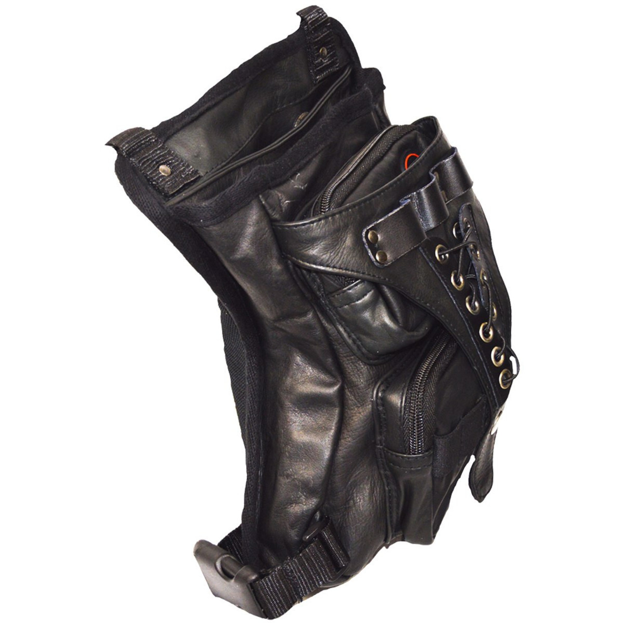 Black Carry Leather Thigh Bag with Waist Belt and concealed Gun Pocket –  Vance Leather