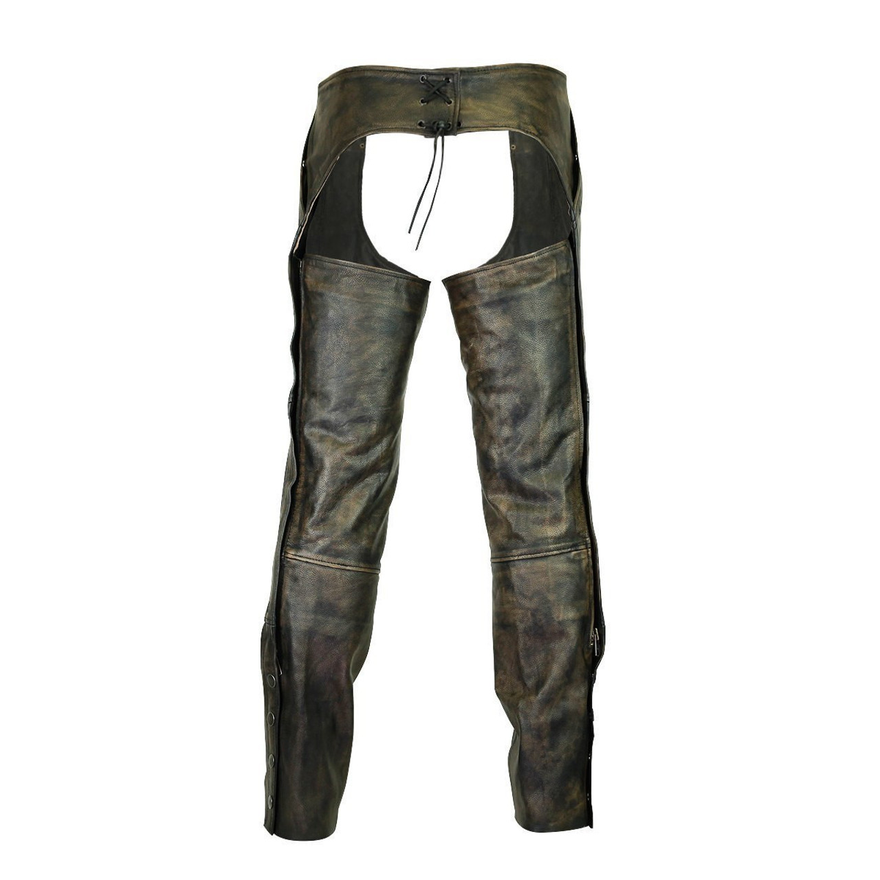 High Mileage Vintage Brown Leather Chaps 