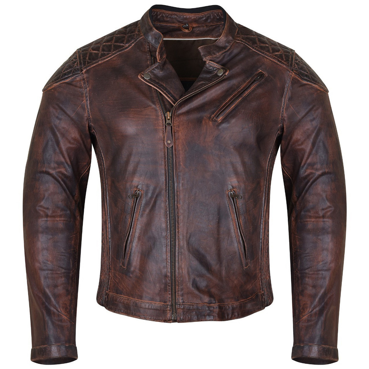 Men's Winter Jacket Warm Vintage Motorcycle Pu Leather - Temu