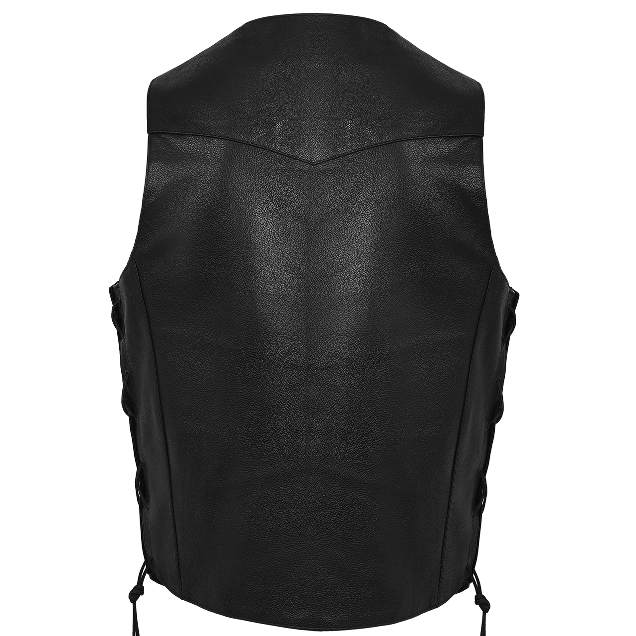 Men's Black Premium Cowhide Ten Pocket Leather Vest