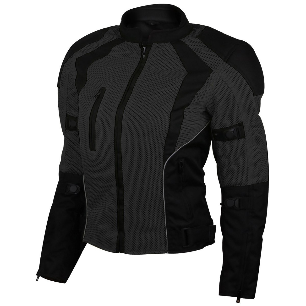 Women's Black Quilted Leather Biker Jacket, Black Mesh Tank, Black