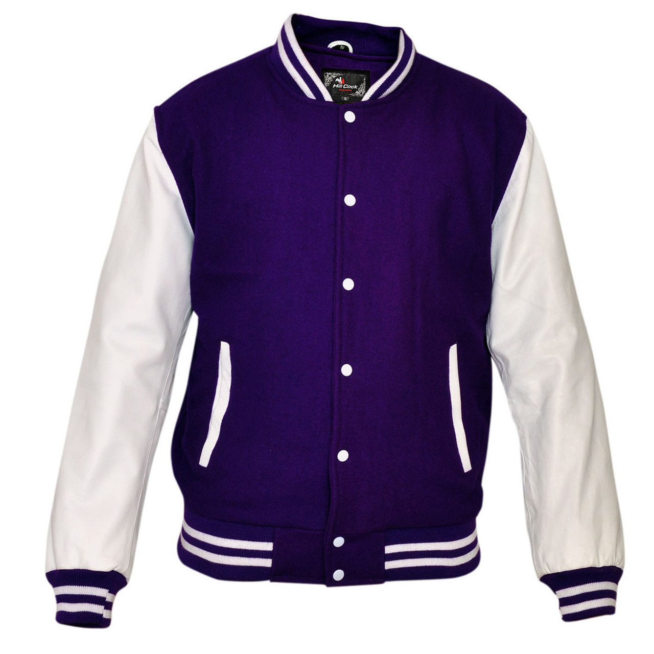 Mens Wool with Real Leather Premium Varsity Letterman Jacket