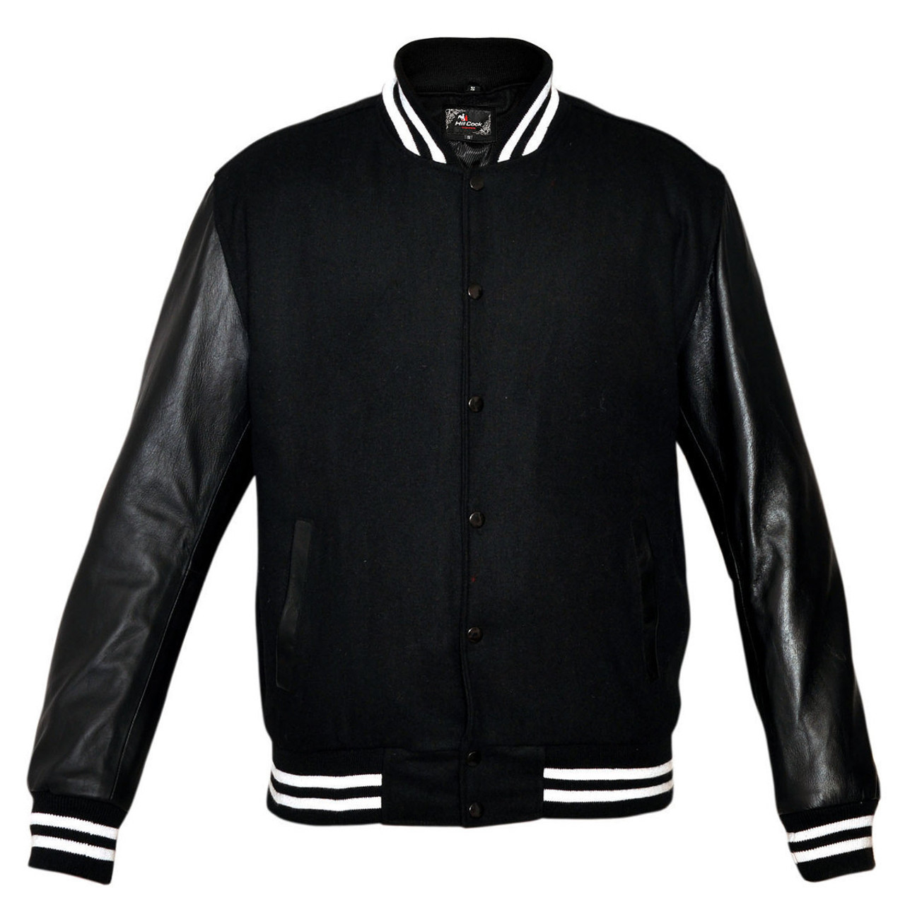 Black & Yellow Leather Varsity Jacket