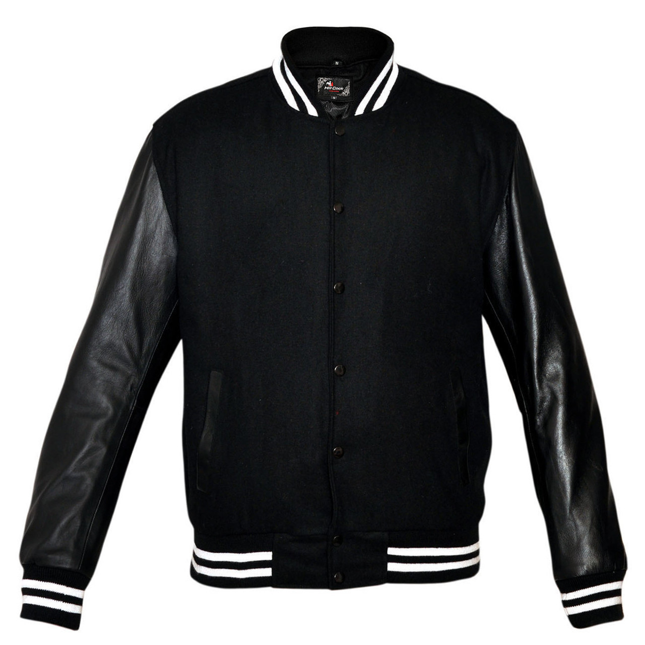 Mens MJ591 Lightweight Wool with Real Leather Premium Varsity Letterman ...