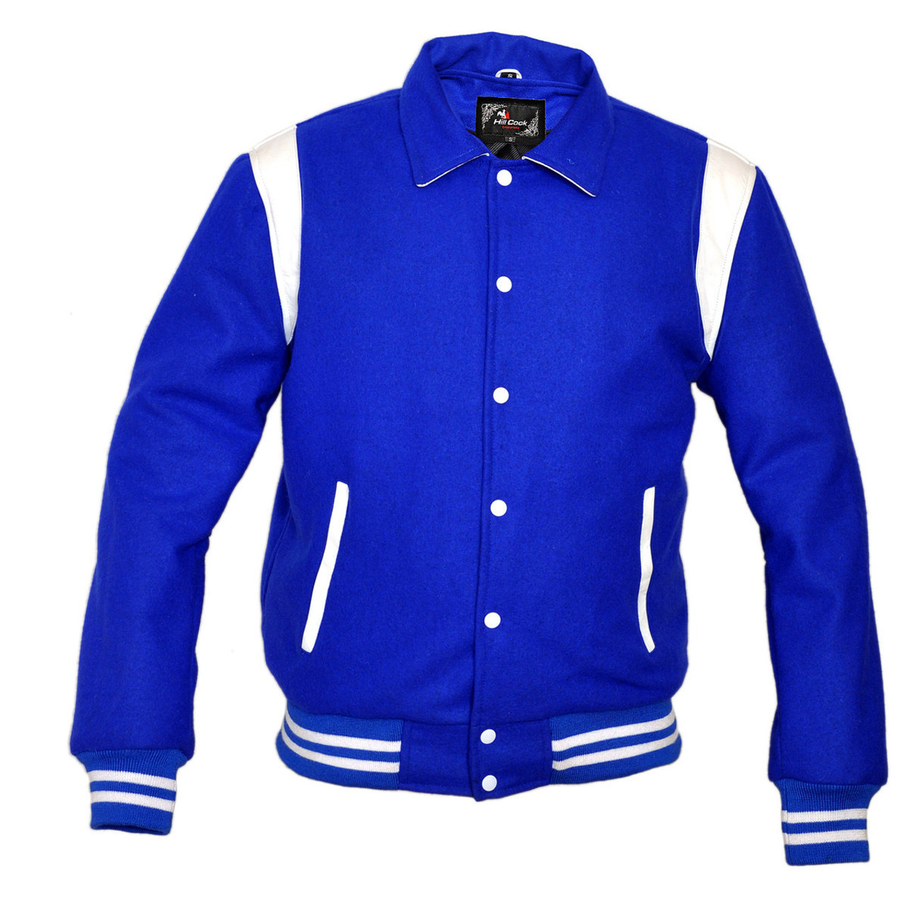 Mens MJ593 Wool with Real Leather Premium Varsity Jacket