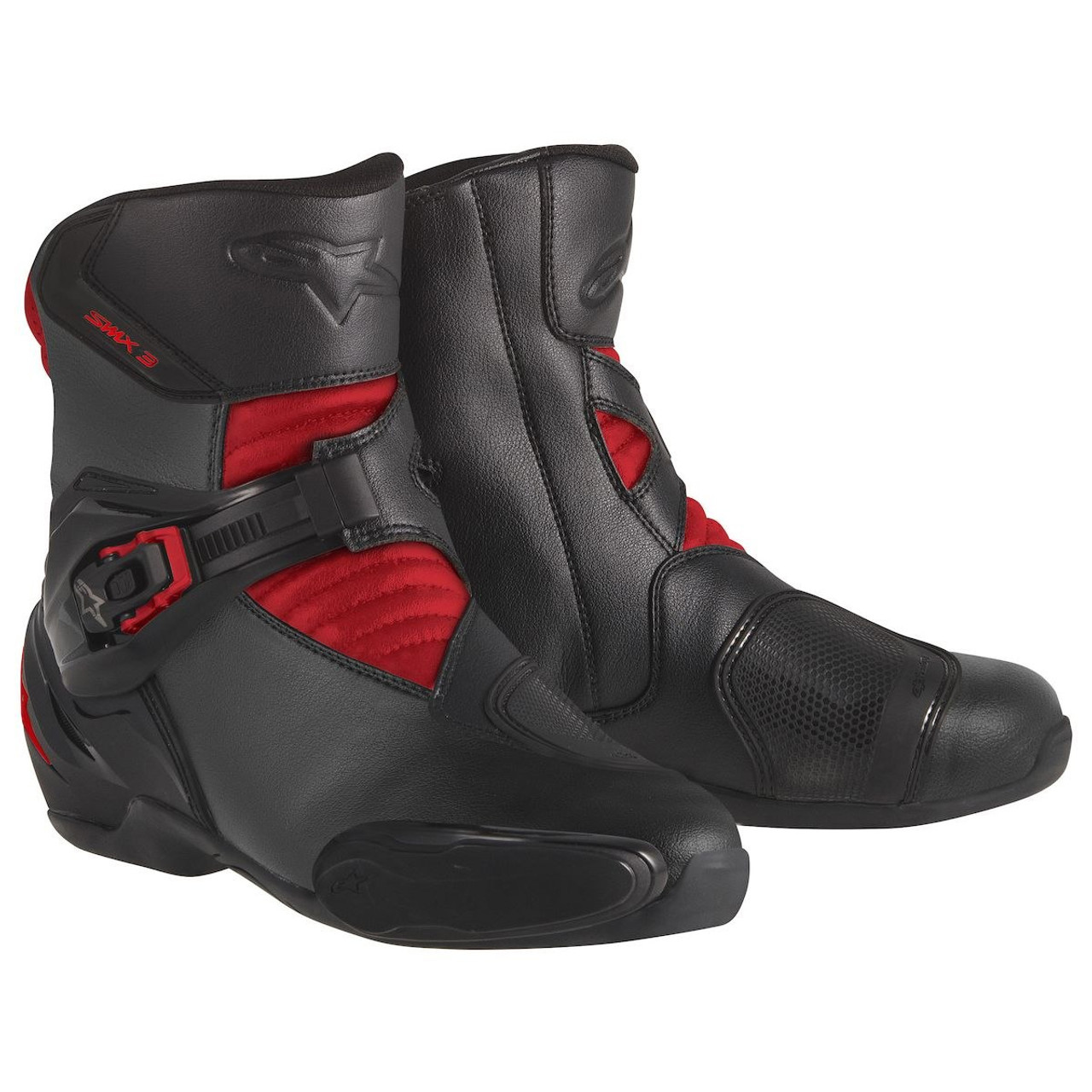 black and red motorcycle boots