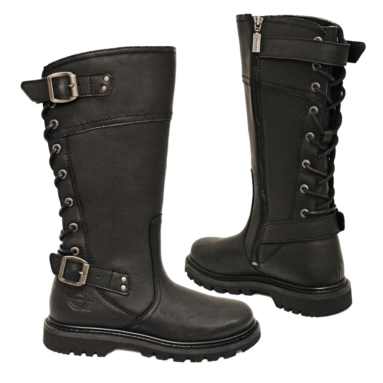 womens black moto booties