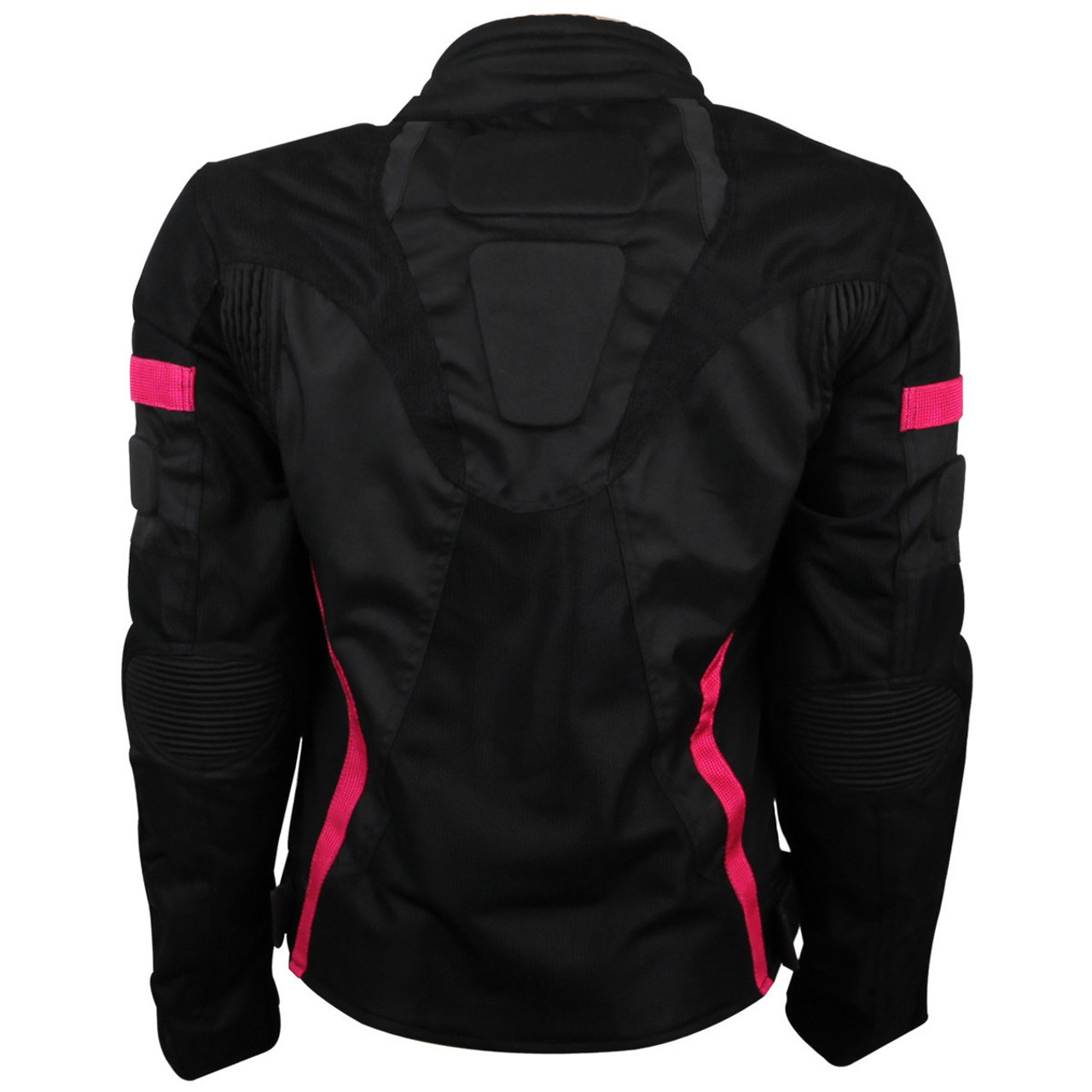 Women All Weather Black Pink Mesh Motorcycle Riding Jacket