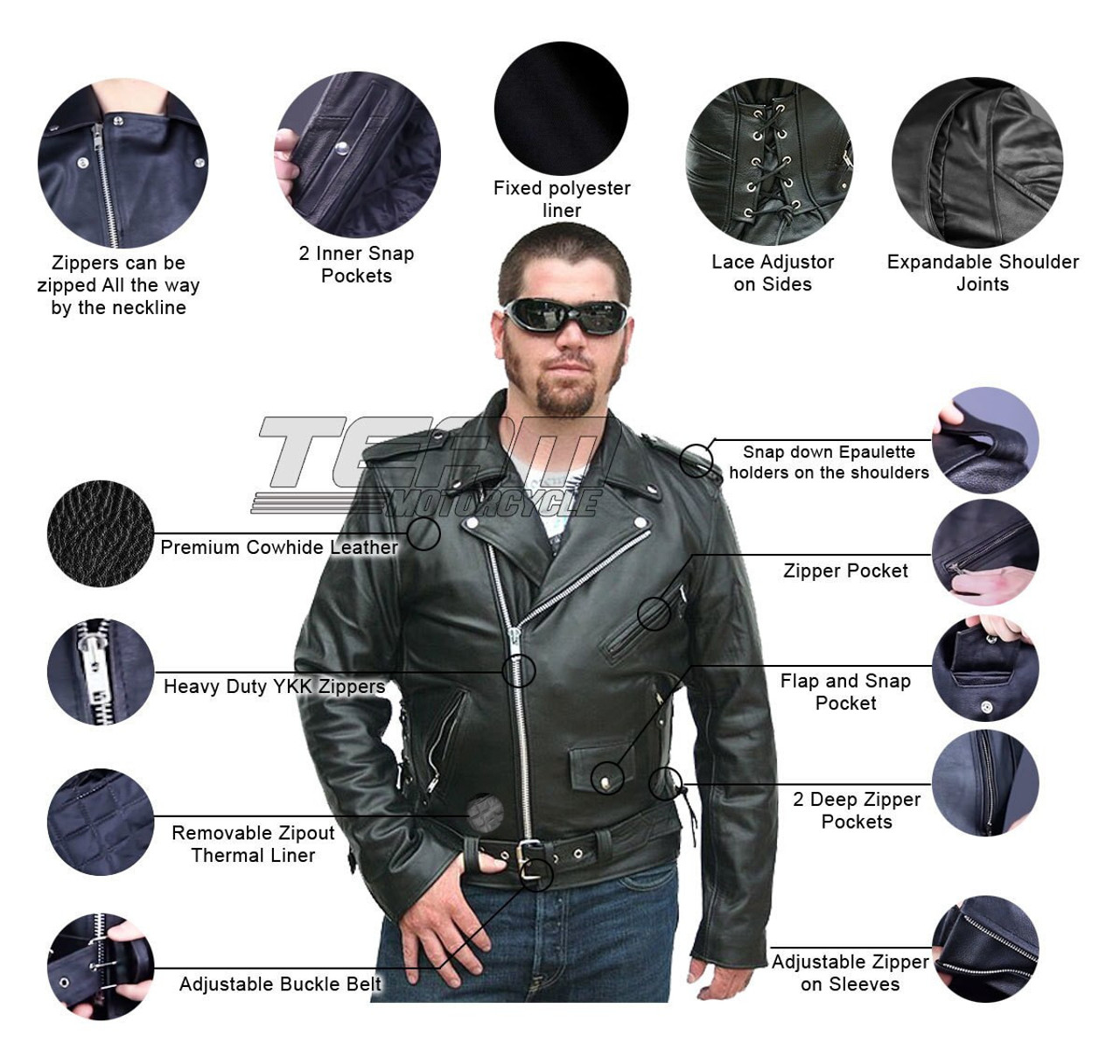 Mens heavy duty deals leather motorcycle jackets