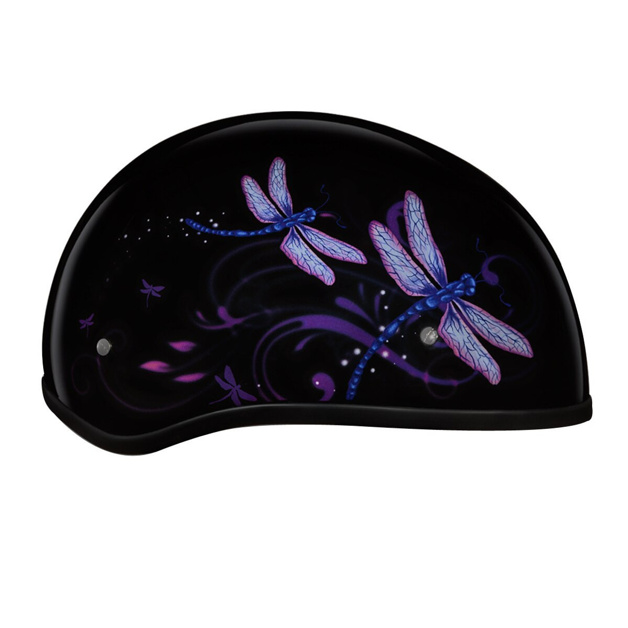 Daytona Women's Skull Cap Purple Rose Half Helmet - Team Motorcycle