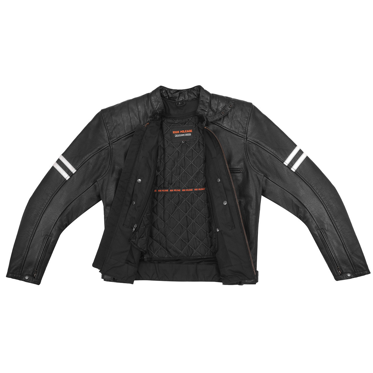 Harley Davidson Leather Black Orange Riding Jacket - Maker of Jacket