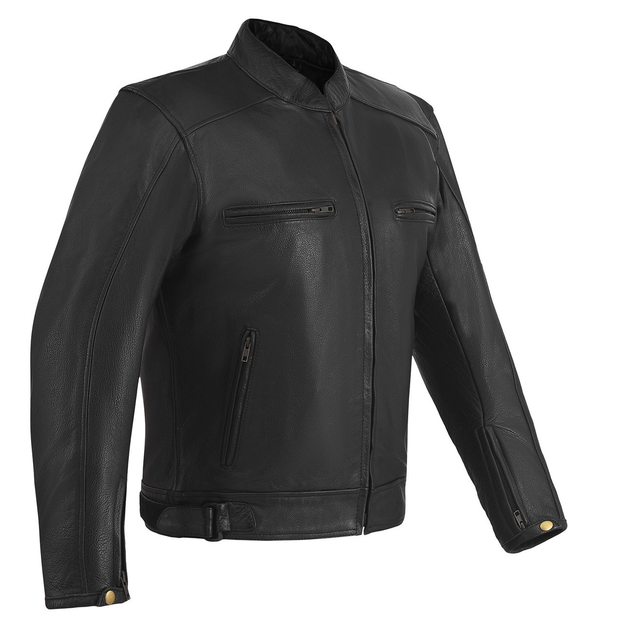 High Mileage Mens Dual Conceal Carry Vented Sport Style Cowhide Leather  Biker Motorcycle Riding Jacket