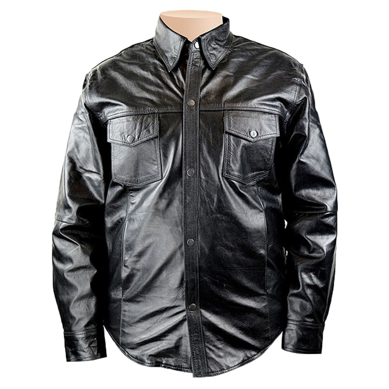 ES:S】Cow leather S/S Shirt | ovale.eu