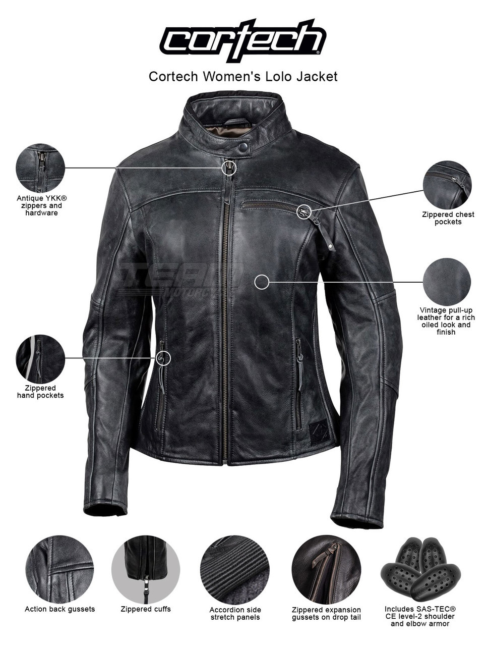 women's armored leather motorcycle jacket