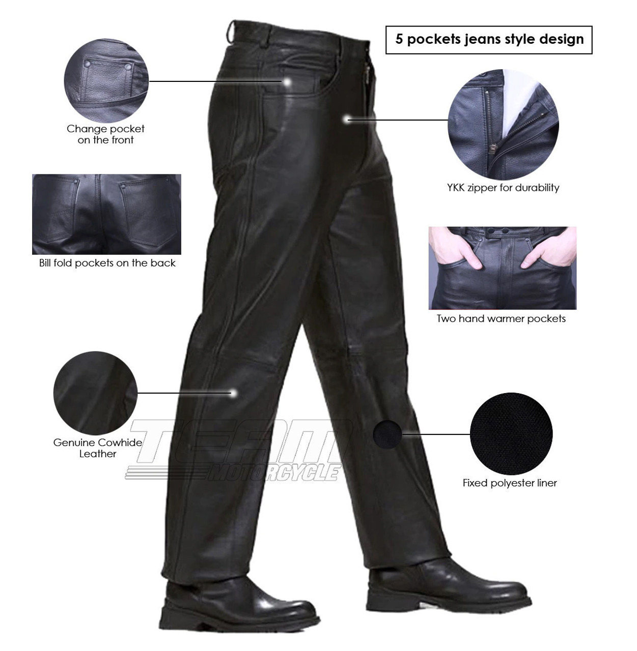 black mens leather pants