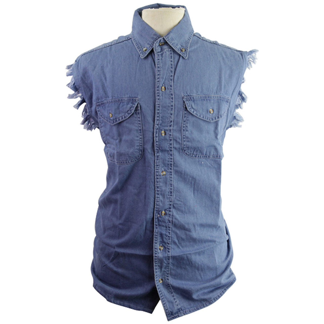 denim cut off shirt