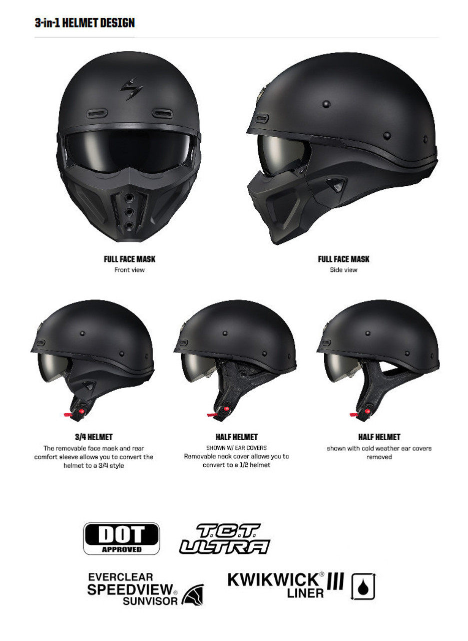 Scorpion Covert X Helmet Team Motorcycle