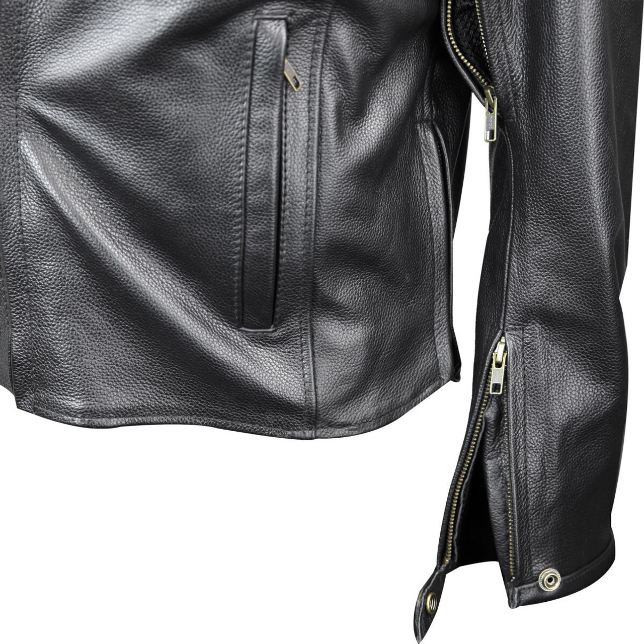 Premium Cowhide Leather Motorcycle Jacket With Reflective Skull