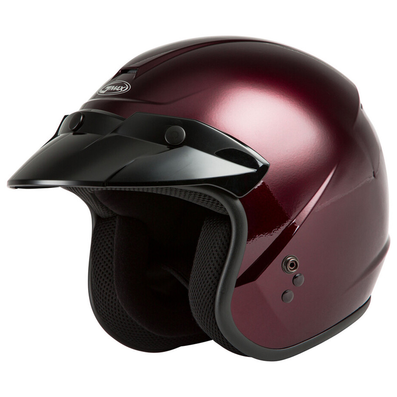 DOT Cherry Red Motorcycle Half Helmet with Visor