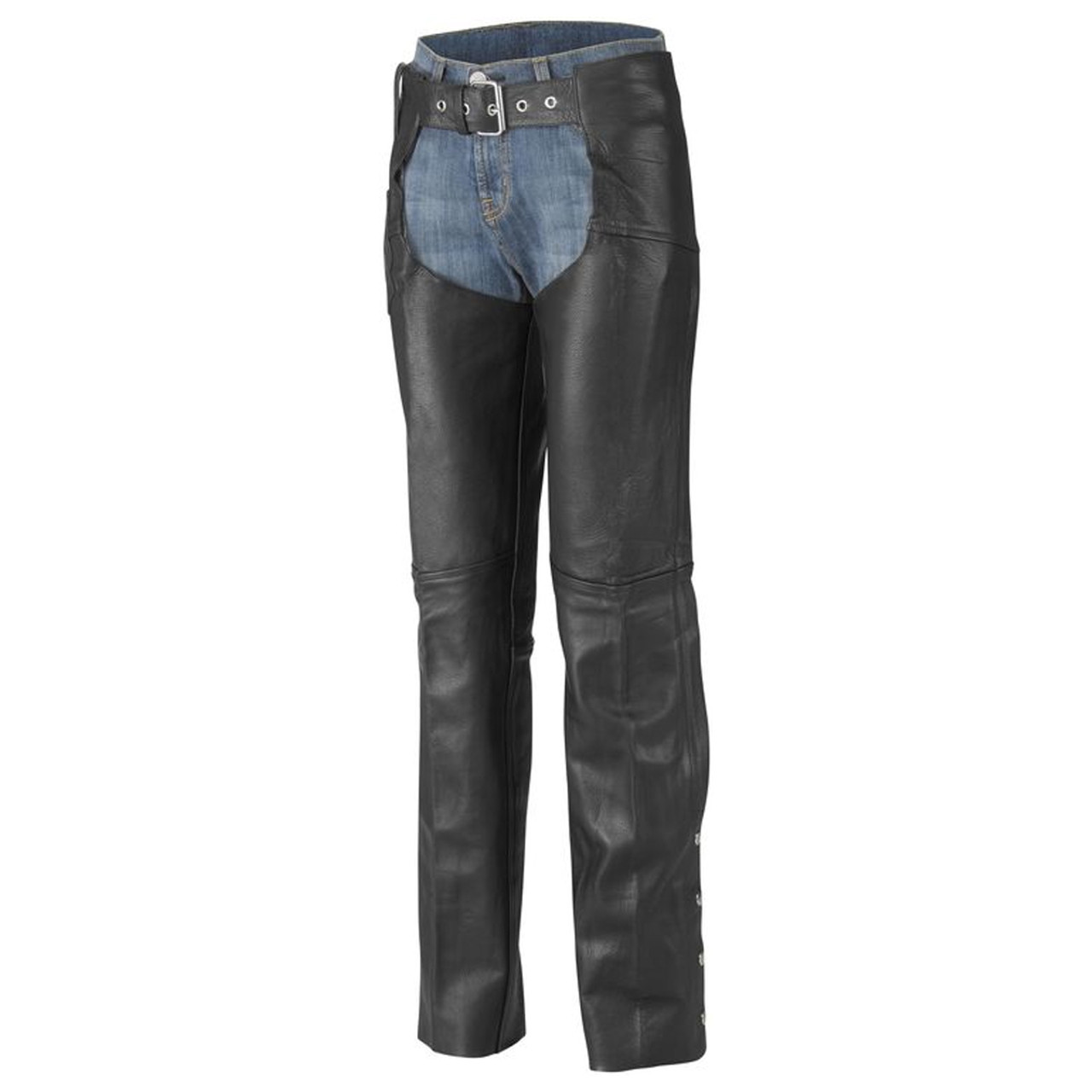 River Road Women's Plains Leather Chaps / 8 (NIOP) - Team Motorcycle