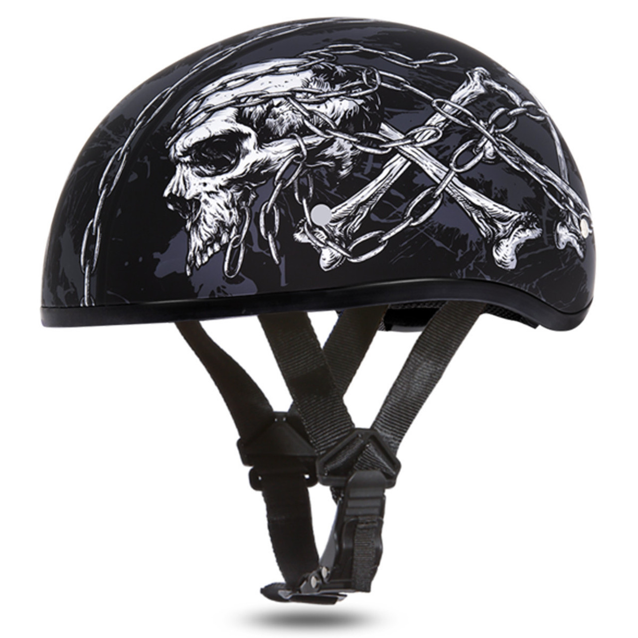 Daytona Skull Cap Skull Chains Half Helmet - Team Motorcycle