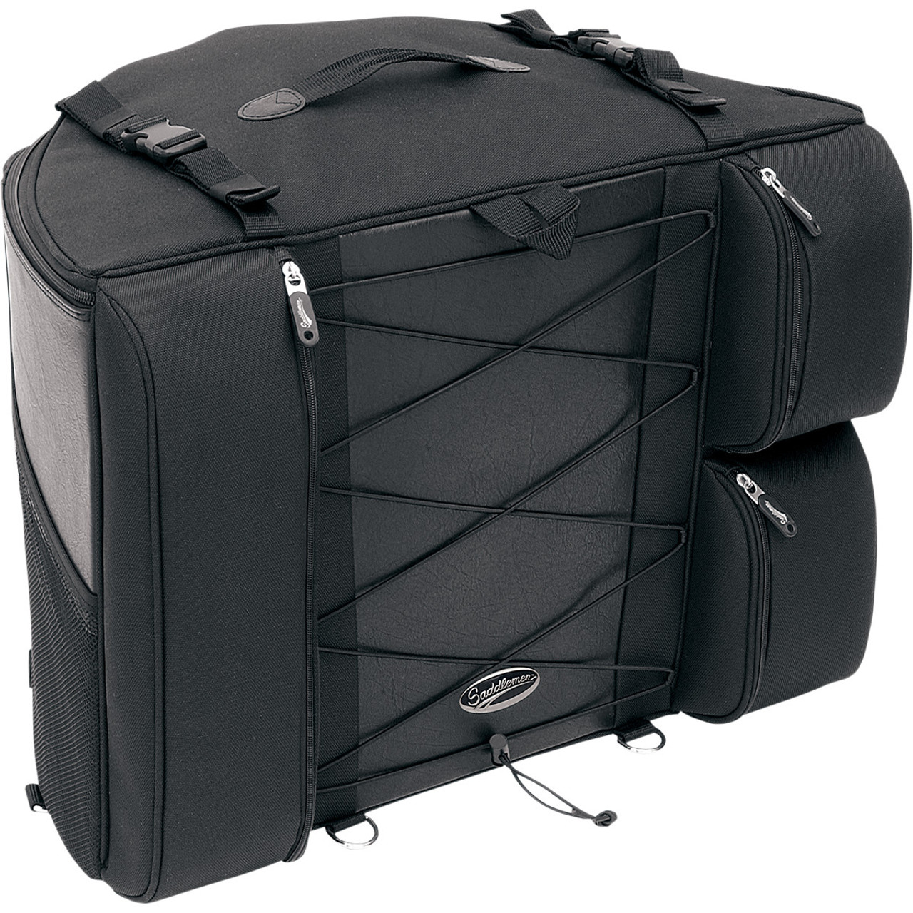 Saddlemen EXR1000 Desperado style rambler roll bag with studs