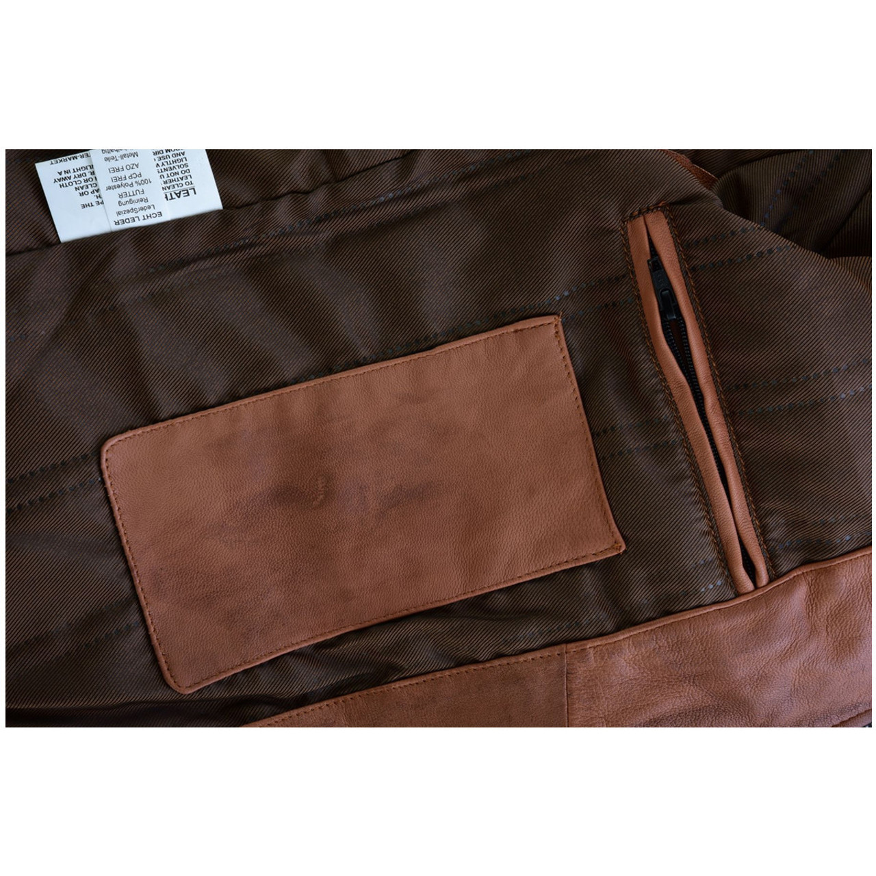 Vance Leathers' Men's Cafe Racer Waxed Lambskin Austin Brown Motorcycle Leather Jacket