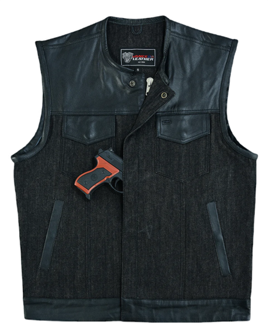 Shop Women's Stylish Black Denim Vest Online - SUNSET LEATHER