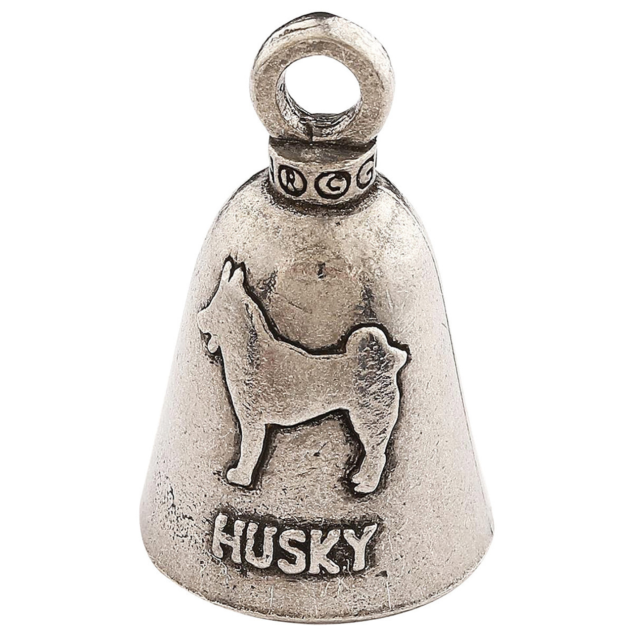Guardian Bell Dog Good Luck Bell w/Keyring & Black Velvet Gift Bag |  Motorcycle Bell | Lead-Free Pewter | Made in USA