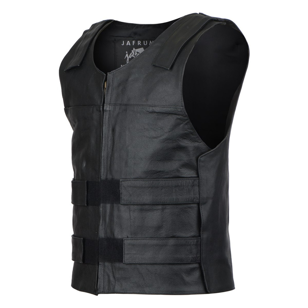 Vance Men's Bulletproof Style Biker Leather Motorcycle Vest